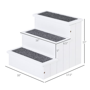 3 Step Carpeted Non Slip Pet Stairs