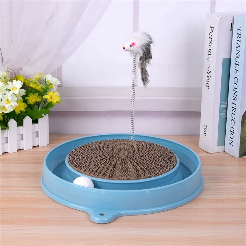 Multi-functional Cat Scratching Board With Ball Track
